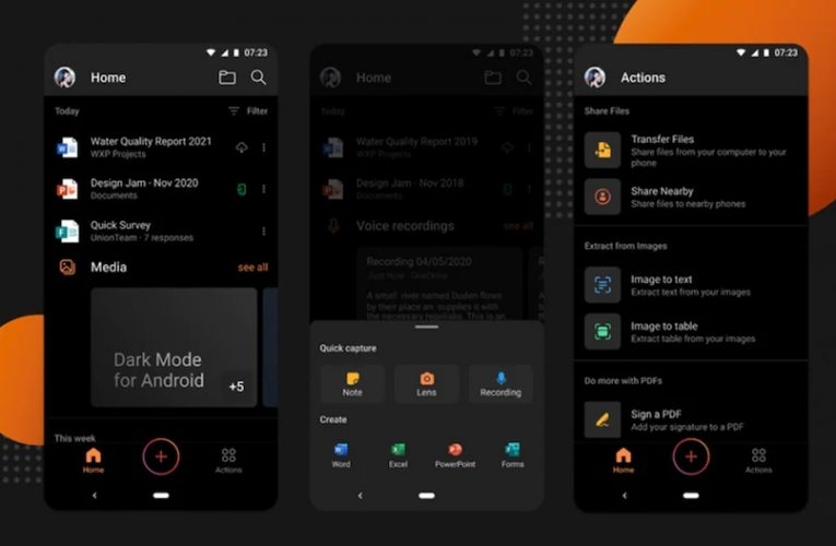 Dark Mode for Android Microsoft Office
